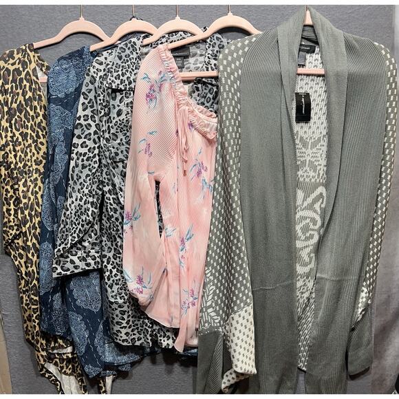 Lot of 5 Womens Plus Tops/Cardigan Various Brands 18/20-3X-4X NWT